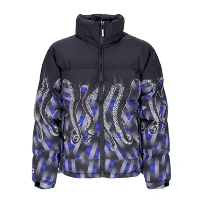 Octopus Men's Dazzle Puffer Jacket Black In Blue