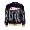 Octopus Men's Lightweight Crewneck Sweatshirt Athletic Crewneck Black In Black