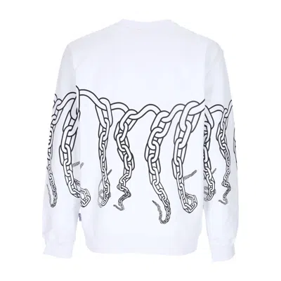 Octopus Men's Lightweight Crewneck Sweatshirt Chain Crewneck White