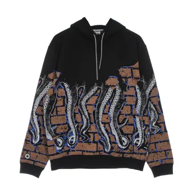 Octopus Men's Lightweight Hooded Sweatshirt Bricks Hoodie Black