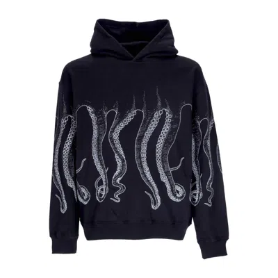 Octopus Men's Lightweight Hooded Sweatshirt Outline Hoodie Black
