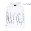 Octopus Men's Lightweight Hooded Sweatshirt Outline Hoodie White/blue In White/blue
