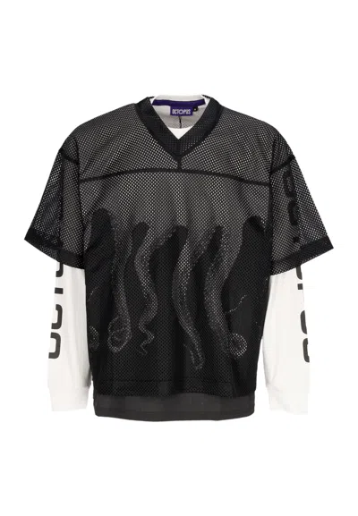 Octopus Men's Long Sleeve T-shirt Og Kicker Football L/s Tee Black