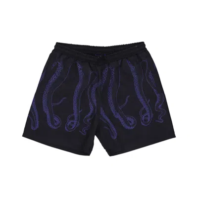 Octopus Outline Swimtrunk Men's Swim Shorts Purple/black