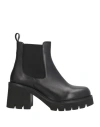 O'dan Li Woman Ankle Boots Black Size 7 Calfskin In Black