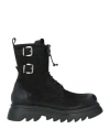 O'dan Li Woman Ankle Boots Black Size 7 Leather In Black