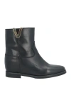 O'dan Li Woman Ankle Boots Black Size 8 Leather