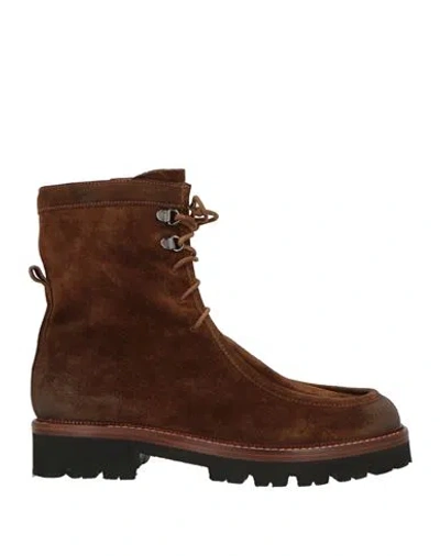O'dan Li Woman Ankle Boots Chocolate Brown Size 6 Leather