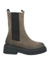 O'dan Li Woman Ankle Boots Lead Size 7 Leather In Grey