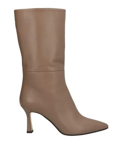 O'dan Li Woman Boot Khaki Size 6 Leather In Beige