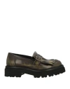 O'dan Li Woman Loafers Dark Green Size 8 Leather In Green