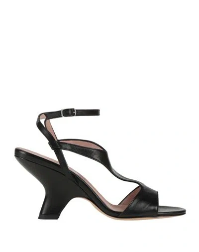 O'dan Li Woman Sandals Black Size 8 Leather