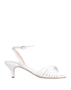 O'dan Li Woman Sandals White Size 8 Leather In White