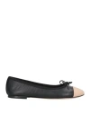Odare Antwerp Woman Ballet Flats Black Size 7 Leather In Multi