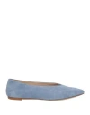 Odare Antwerp Woman Ballet Flats Light Blue Size 6 Leather In Multi