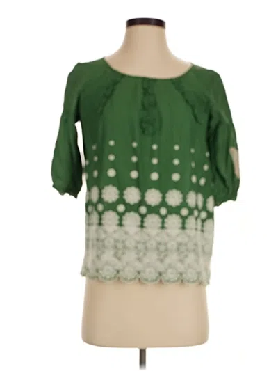 Pre-owned Odd Molly 3/4 Sleeve Blouse In Green