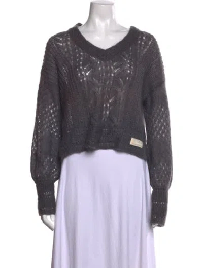 Pre-owned Odd Molly Mohair Scoop Neck Sweater In Purple
