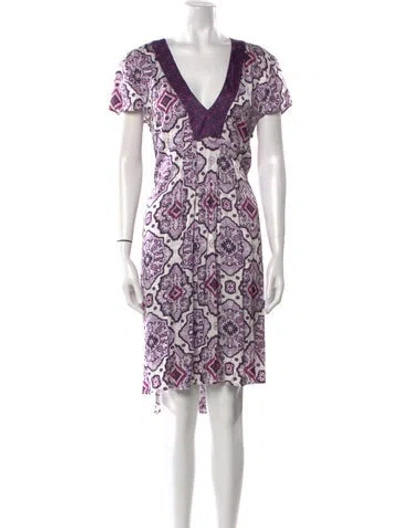 Pre-owned Odd Molly Printed Knee-length Dress In Purple
