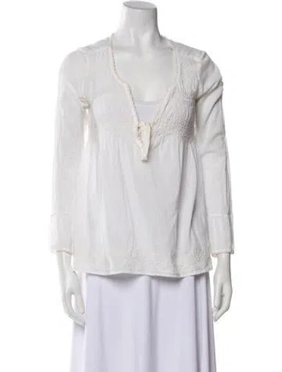 Pre-owned Odd Molly V-neck Long Sleeve Tunic In White