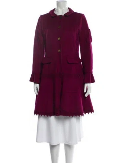 Pre-owned Odd Molly Wool Trench Coat In Burgundy