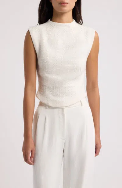 Odd Muse Bouclé Top In White