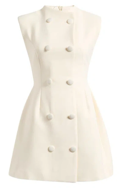 Odd Muse Button Sleeveless Minidress In Ecru