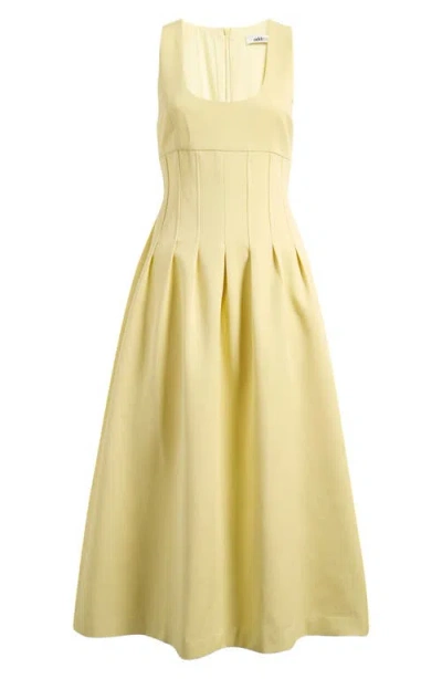 Odd Muse Cinched Midi Dress In Yellow