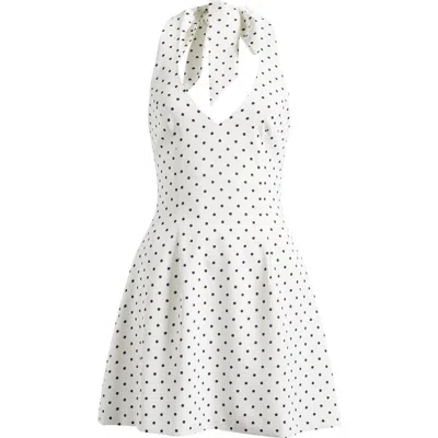Odd Muse Dot Sleeveless Minidress In White Polka Dot