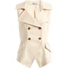 Odd Muse Double Breasted Vest In Pink