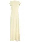 Odd Muse Drape Back Twill Maxi Dress In Yellow