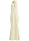 Odd Muse Halterneck Twill Maxi Dress In Yellow