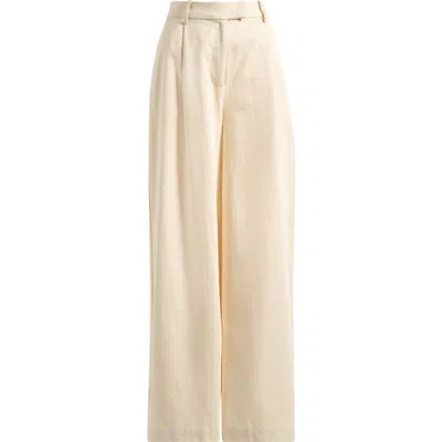 Odd Muse Pleated High Waist Wide Leg Pants In Neutral