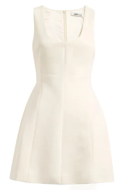 Odd Muse Scoop Neck Minidress In Neutral