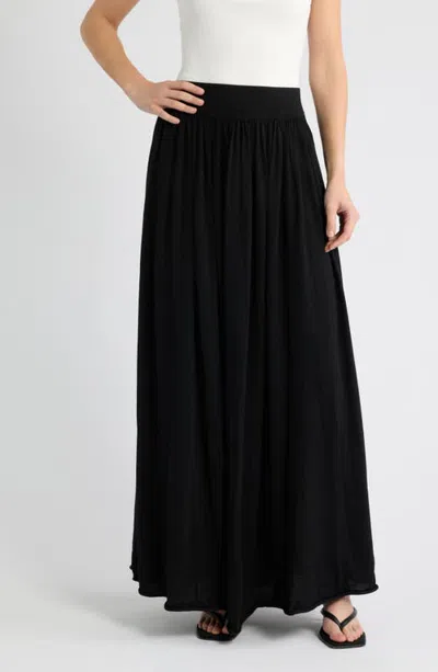 Odd Muse Semisheer Knit Maxi Skirt In Black