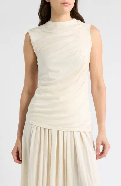 Odd Muse Semisheer Ruched Top In Cream