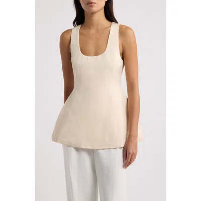 Odd Muse Square Neck Peplum Top In Neutral