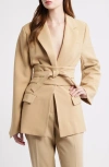 Odd Muse The Ultimate Muse Belted Blazer In Brown