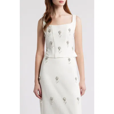 Odd Muse The Ultimate Muse Crystal Corset Top In White