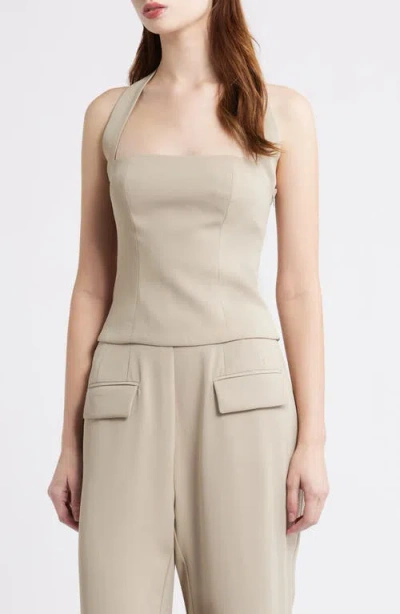Odd Muse The Ultimate Muse Halter Top In Neutral