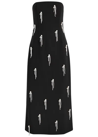 Odd Muse The Ultimate Muse Strapless Pearl-embellished Midi Dress In Black