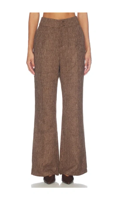 Odd Muse Tweed Tailored Trousers In Brown