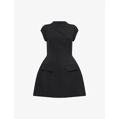 Odd Muse Womens Black The Ultimate Muse Cap-sleeves Stretch-woven Mini Dress