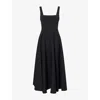 Odd Muse Womens Black The Ultimate Muse Square-neck Stretch-woven Midi Dress Xl