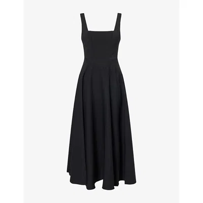 Odd Muse Womens Black The Ultimate Muse Square-neck Stretch-woven Midi Dress Xl