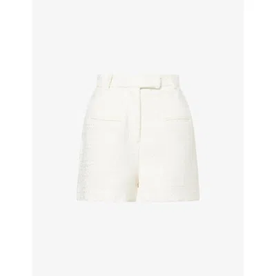 Odd Muse Womens High-waist Tailored Bouclé Shorts White