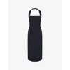Odd Muse Womens Navy Polka Dot The Ultimate Muse Halterneck Stretch-woven Midi Dress