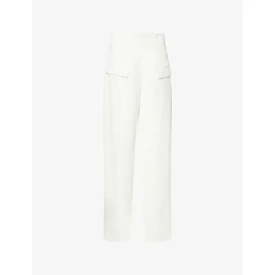 Odd Muse Womens White High-rise Wide-leg Woven Trousers