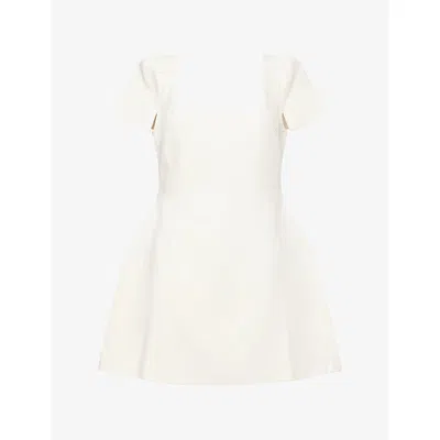 Odd Muse Womens Cream Square-neck Woven Mini Dress Xs In White