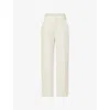 Odd Muse Womens Oat Two-slip-pockets Wide-leg Stretch-woven Trousers