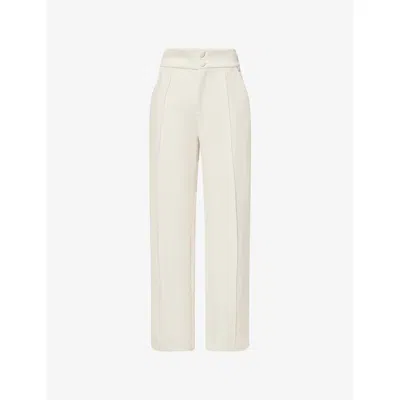 Odd Muse Womens Oat Two-slip-pockets Wide-leg Stretch-woven Trousers